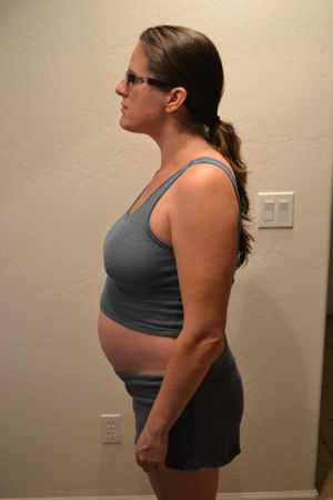 Jen's belly at 23 weeks; 2012-08-06