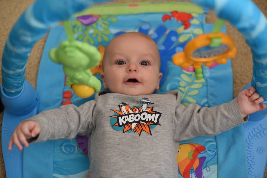 Remy in his Kaboom shirt